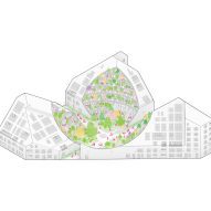Axonometric of La Vallée Verte housing by MVRDV