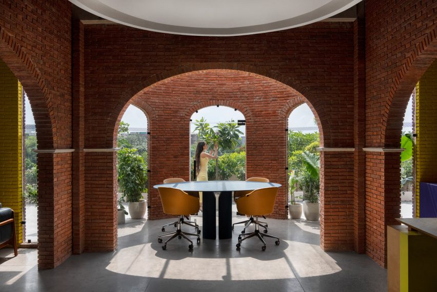 Brick arched office