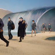 Jumbo tidal wave cascades through Louis Vuitton show in Paris