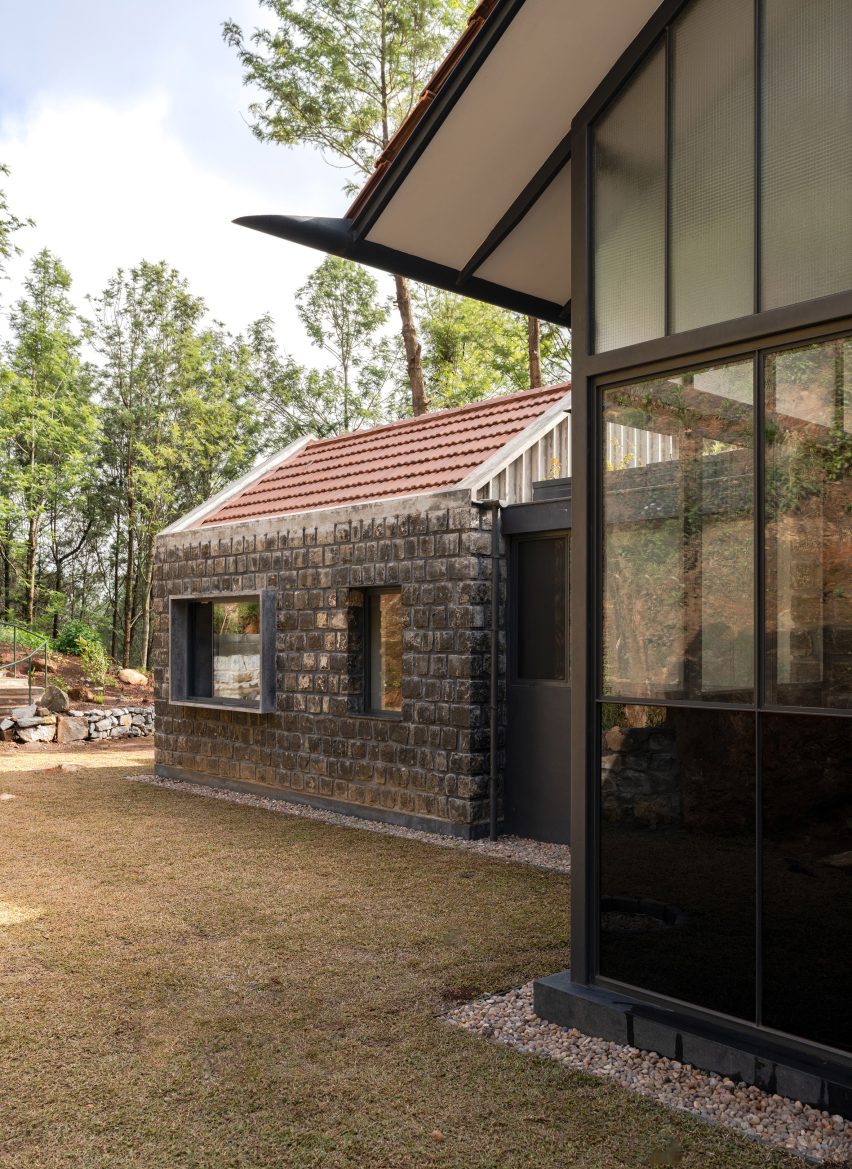 Indian house built with reclaimed stone