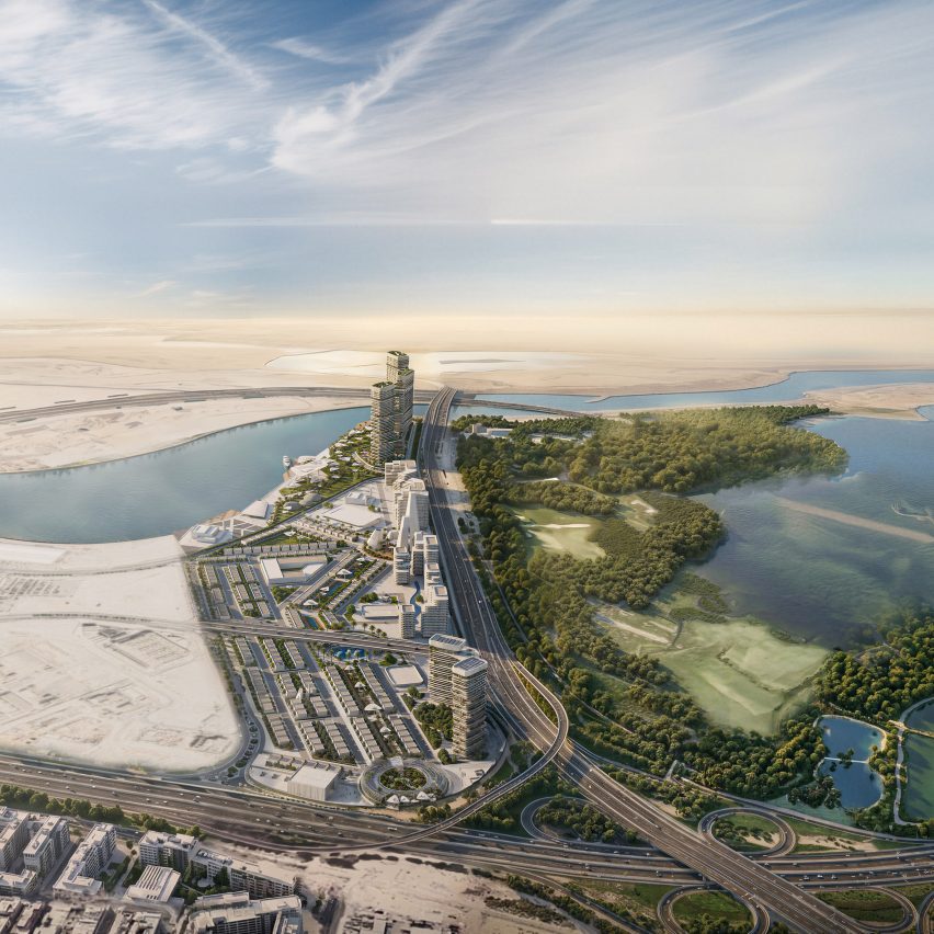 visualisation of an urban design project on a waterfront