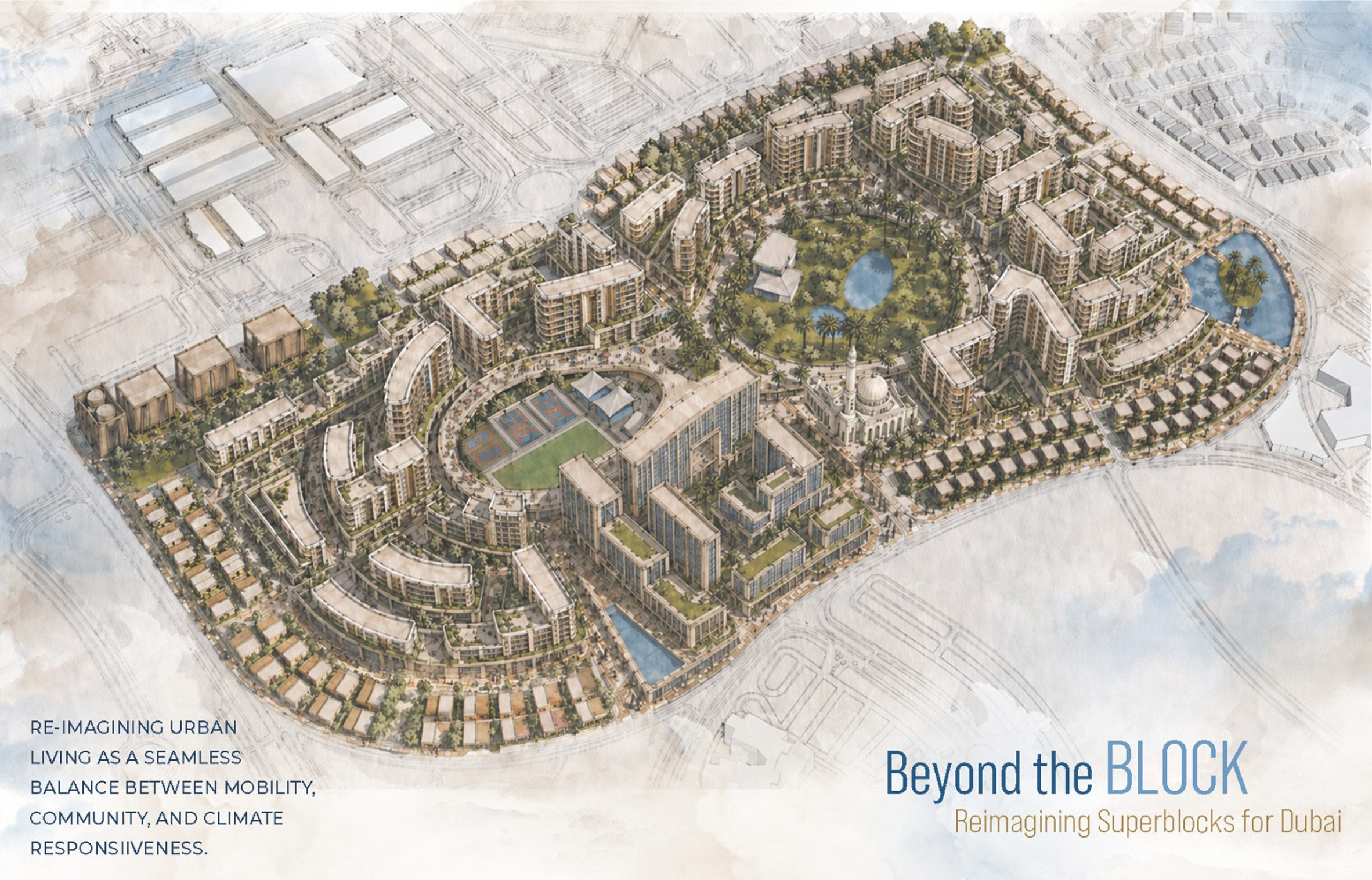 visualisation of an urban planning concept in Dubai