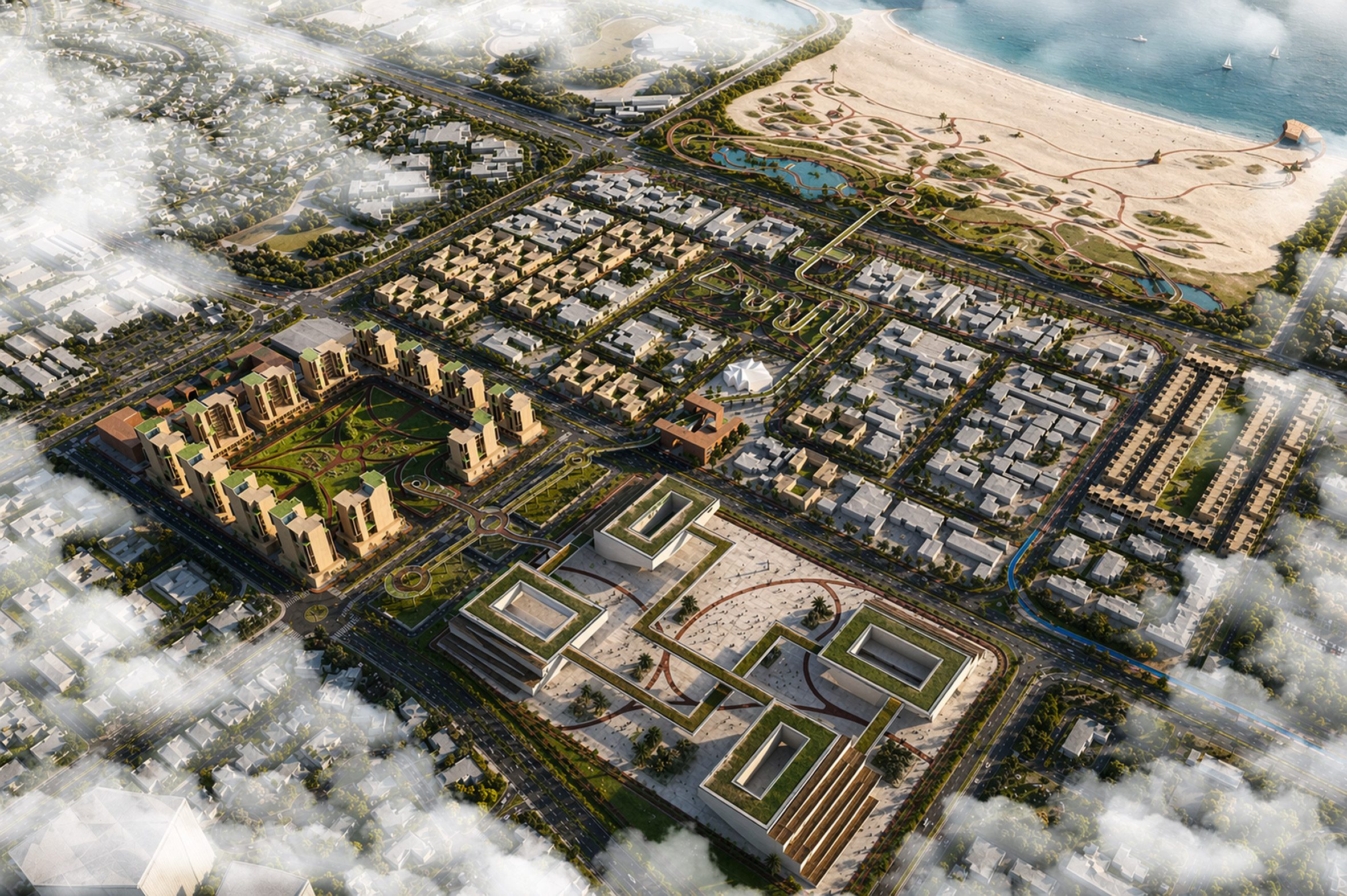 visualisation of a waterfront urban planning development project