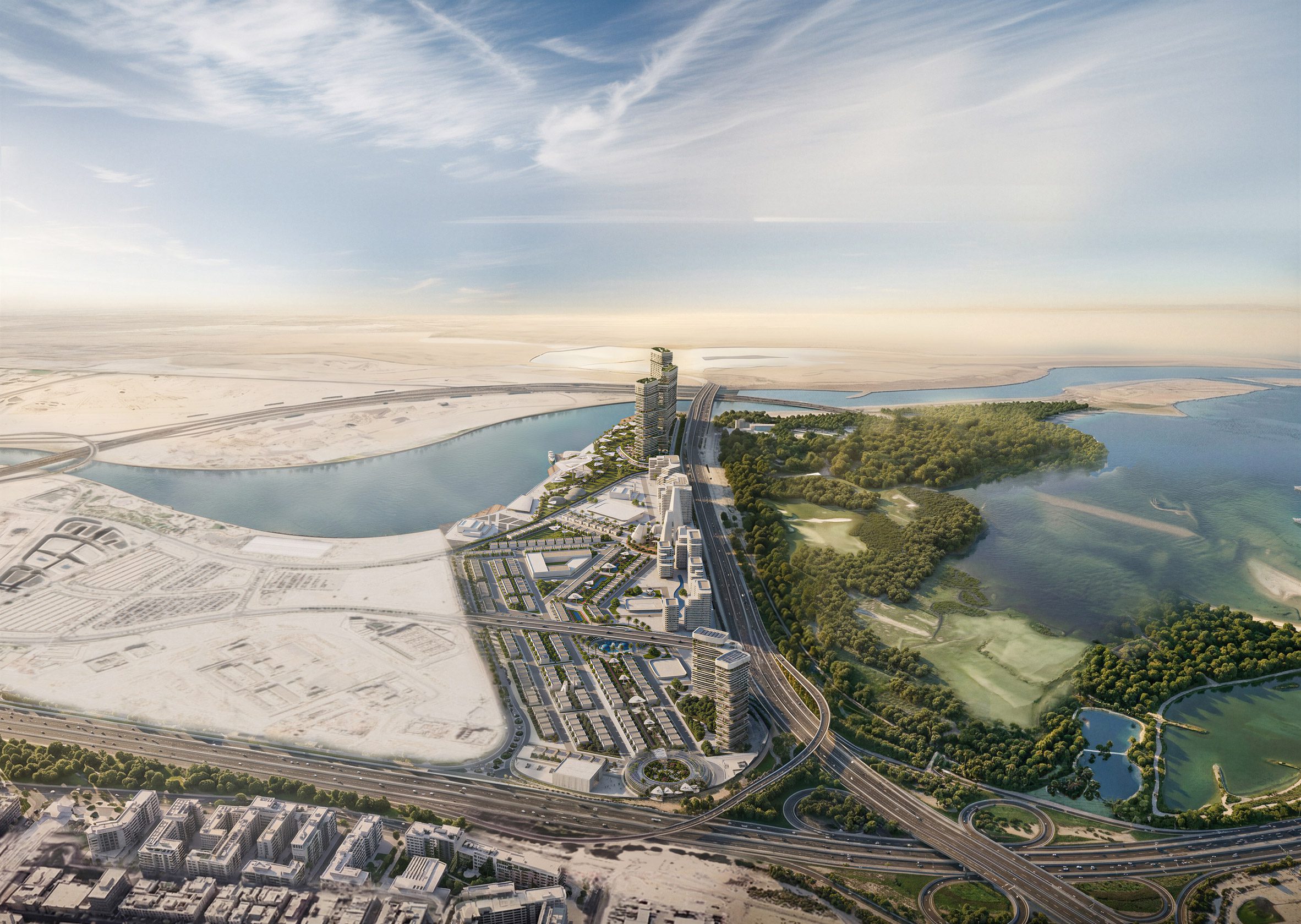 visualisation of an urban design project on a waterfront
