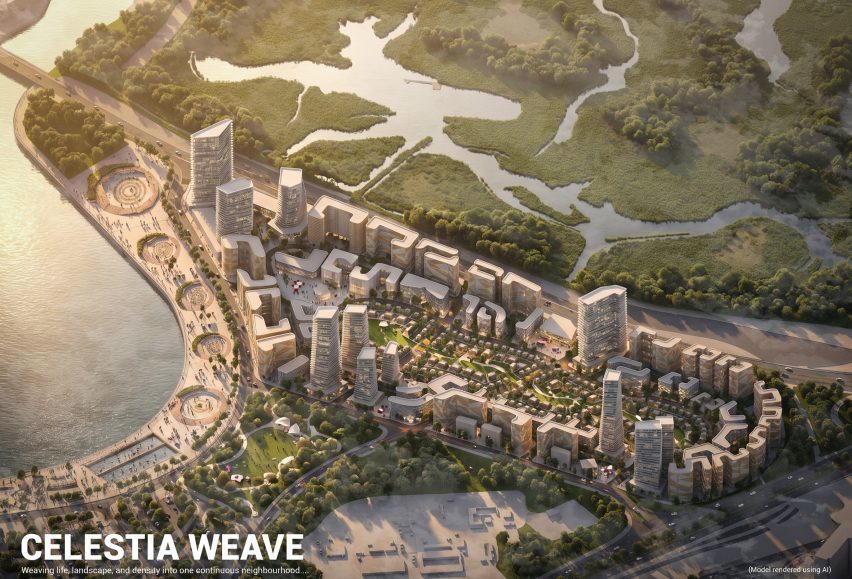 visualisation of a neighbourhood masterplan in Dubai Design District