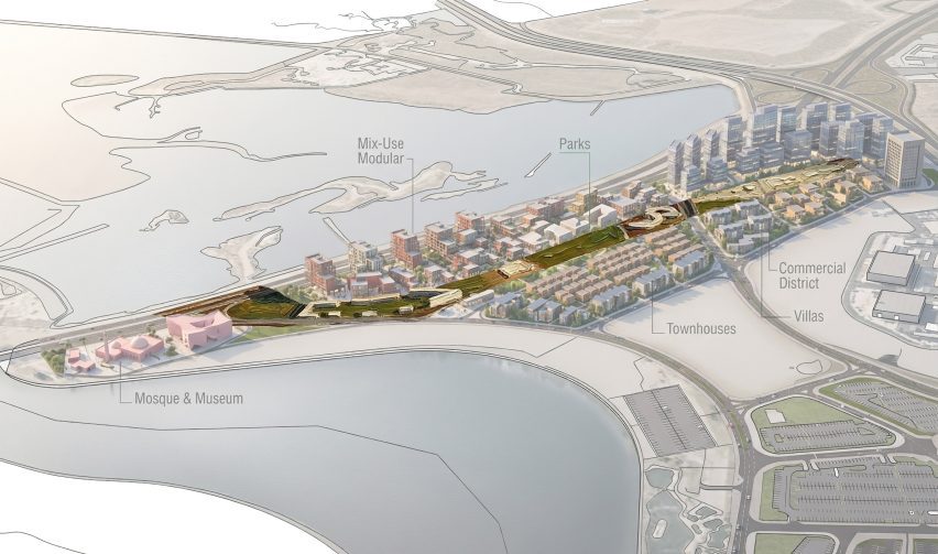 visualisation of a neighbourhood masterplan in Dubai