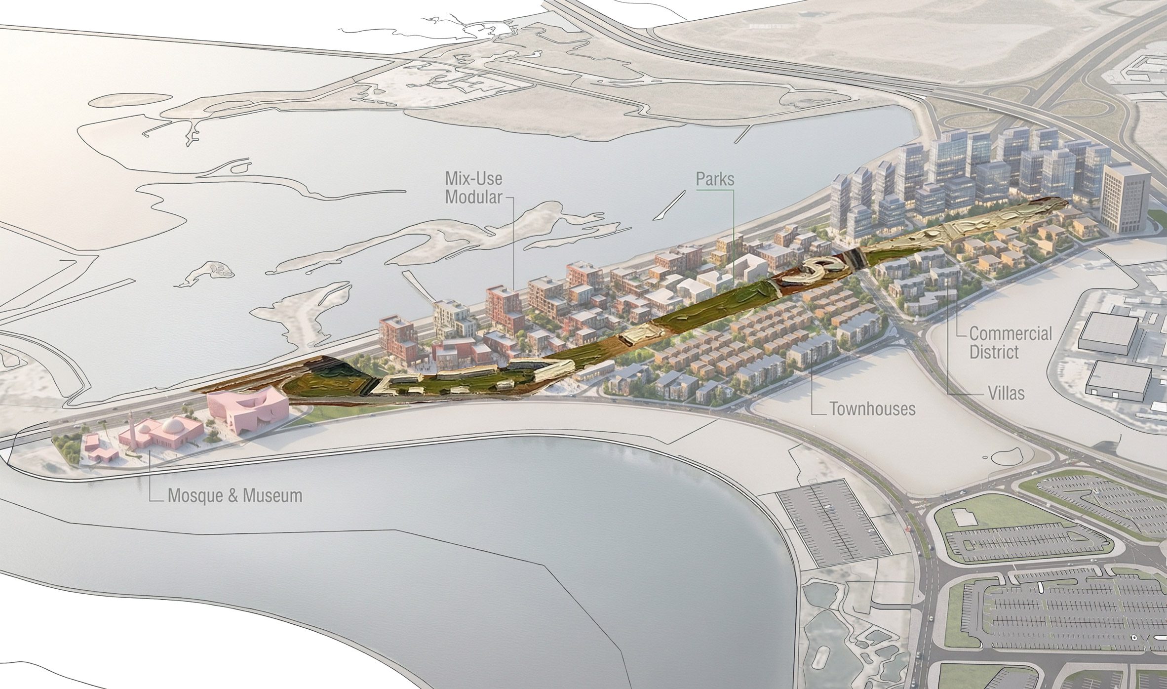 visualisation of a neighbourhood masterplan in Dubai
