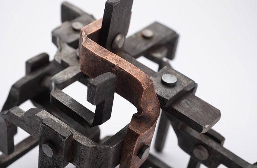 image of metal tabletop sculpture