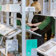 Architecture bookshop in Cobe's Copenhagen studio by Nikolaj Mentze