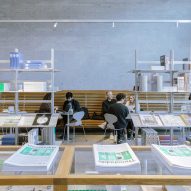 Architecture bookshop in Cobe's Copenhagen studio by Nikolaj Mentze