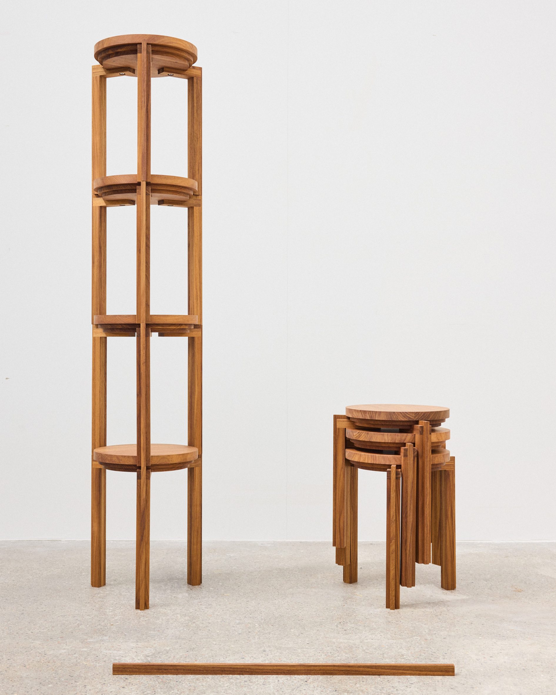 Stackable wooden stools
