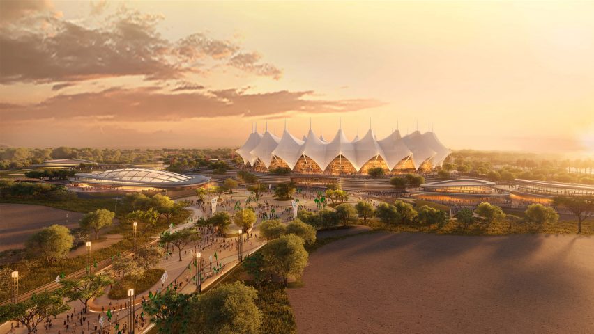 Render of 2034 World Cup stadium