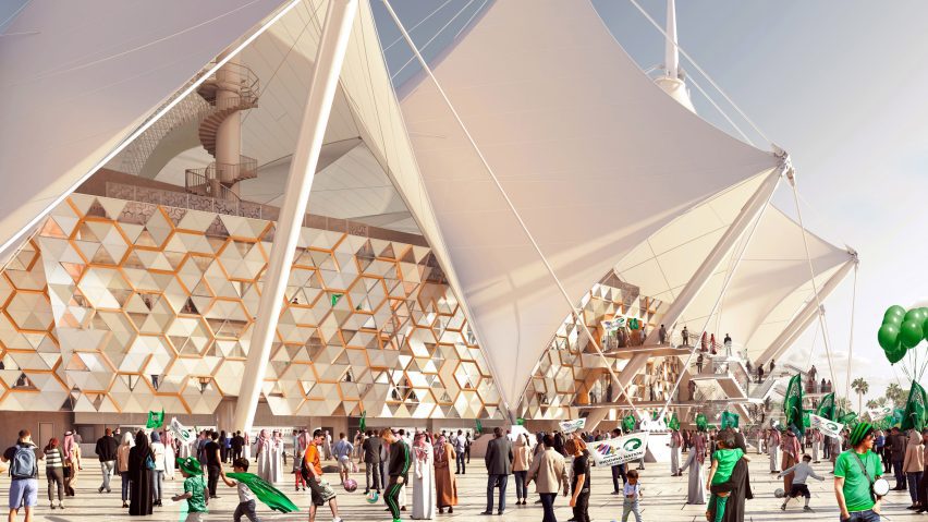 Exterior render of 2034 World Cup stadium in Riyadh