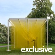 Jes&uacute;s Rafael Soto's bright yellow kinetic pavilion installed in London