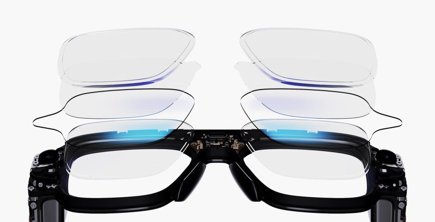 Image showing the layers of technology in the lenses of the Snap Specs