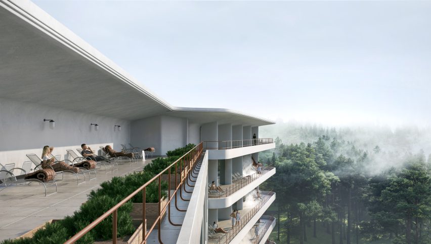 Sun balconies overlooking Finnish forest