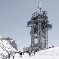 Herzog & de Meuron transforms mountain antenna tower into "iconic sculpture"