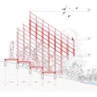 Section of Troya Pavilion in Chile by Dum-Dum Lab