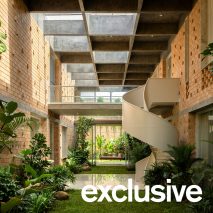 Perforated brickwork wraps Twilight House in India