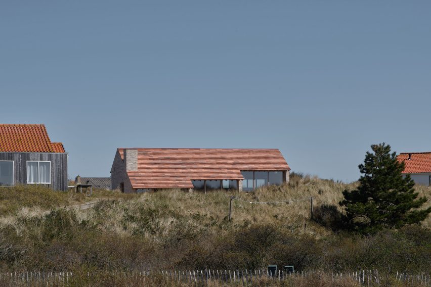 View towards House on a Dune in the Netherlands