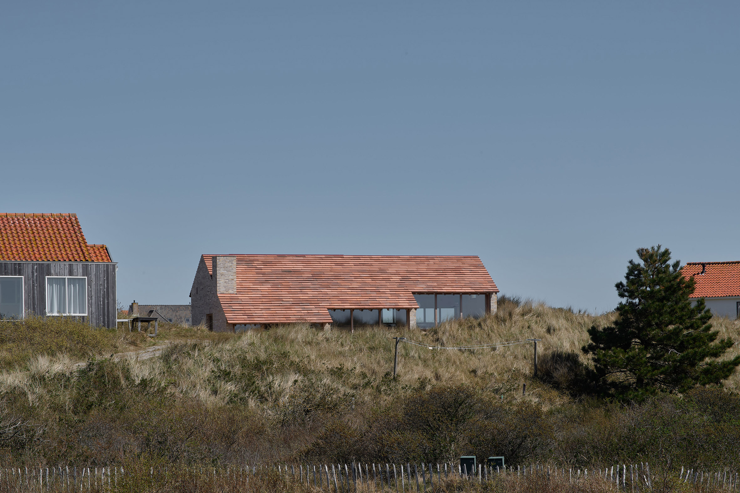 View towards House on a Dune in the Netherlands
