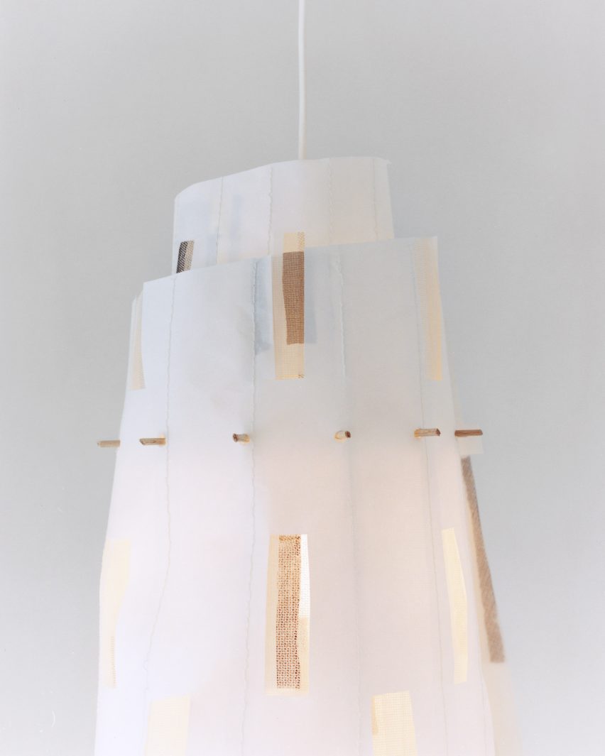 Lamp by Louise Campbell made from paper