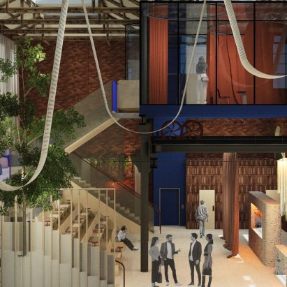 Sectional visualisation showing a theatre interior