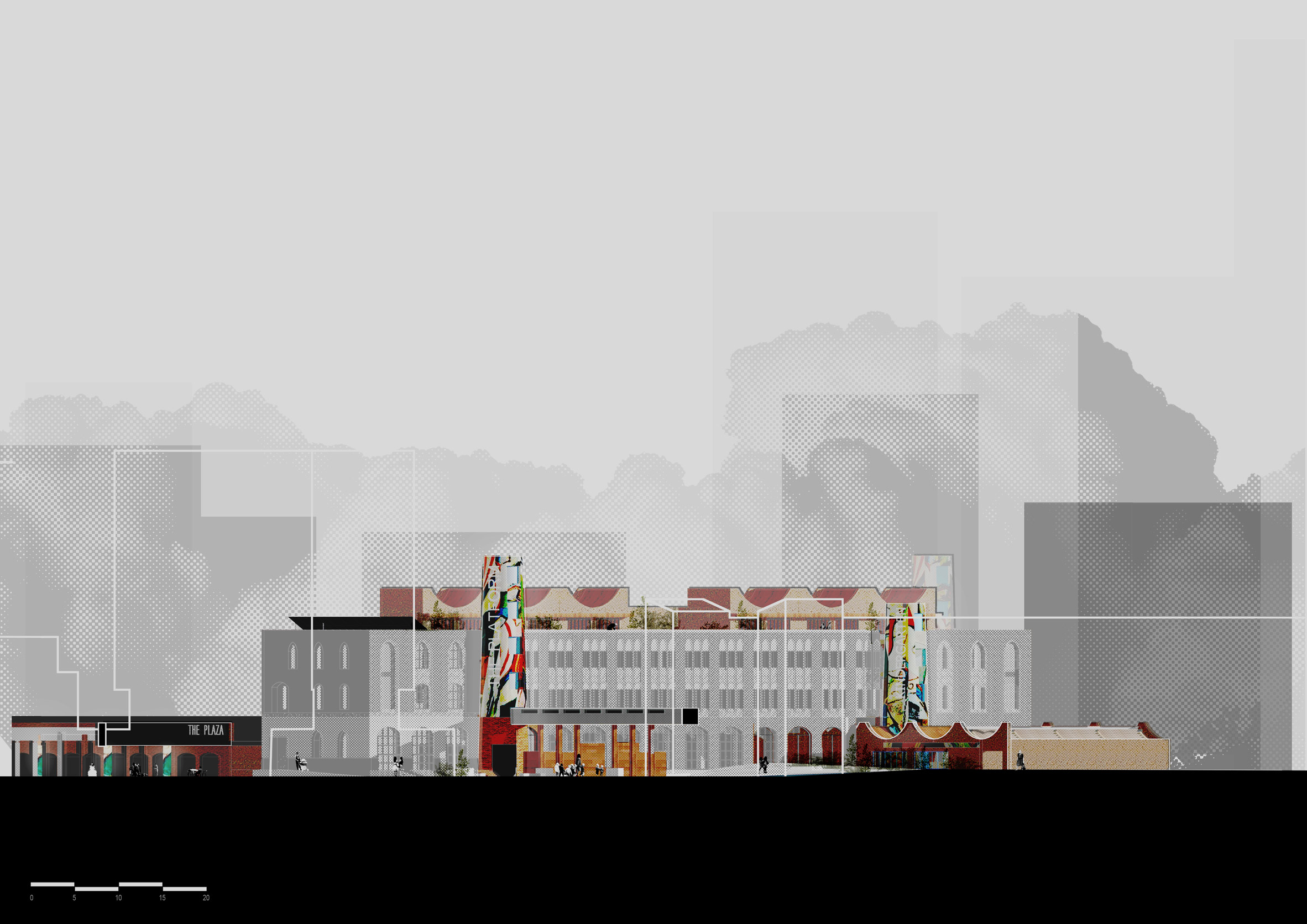 Render of an architecture complex