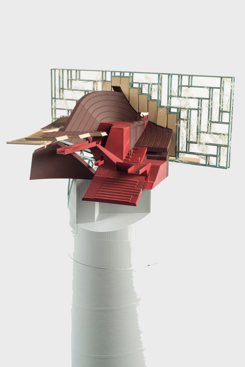 Render of abstract architectural plans