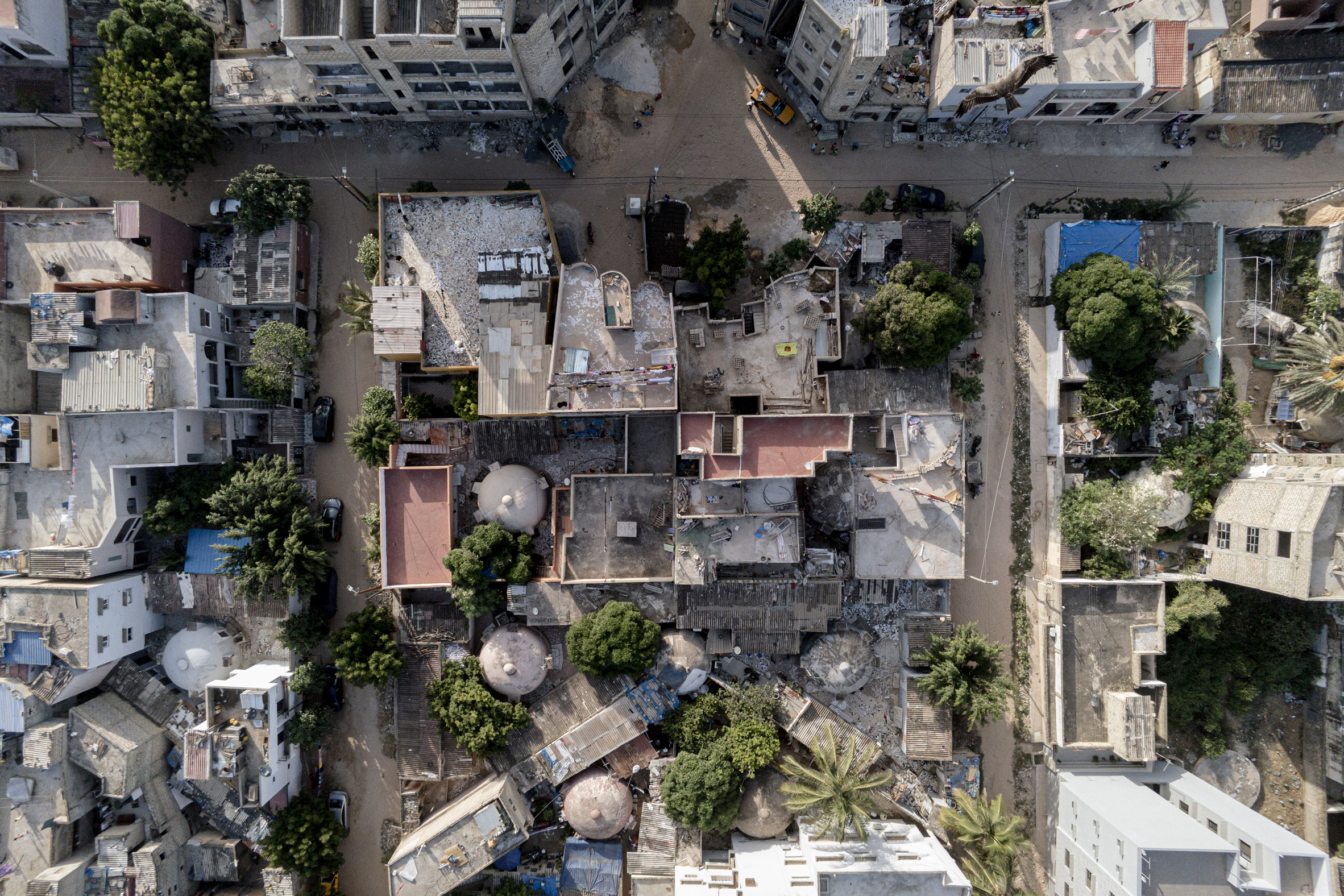 Aerial shot of Dakar neighbourhood
