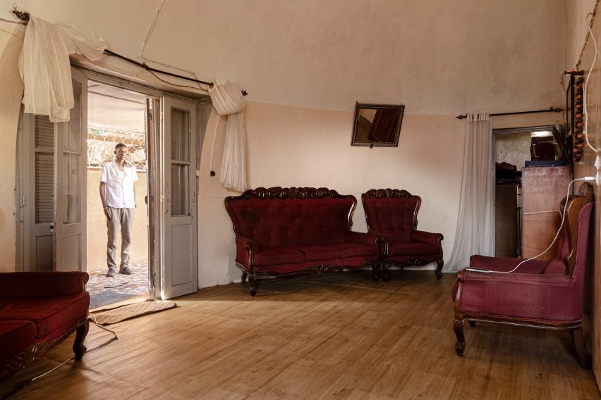 Inside a bubble house