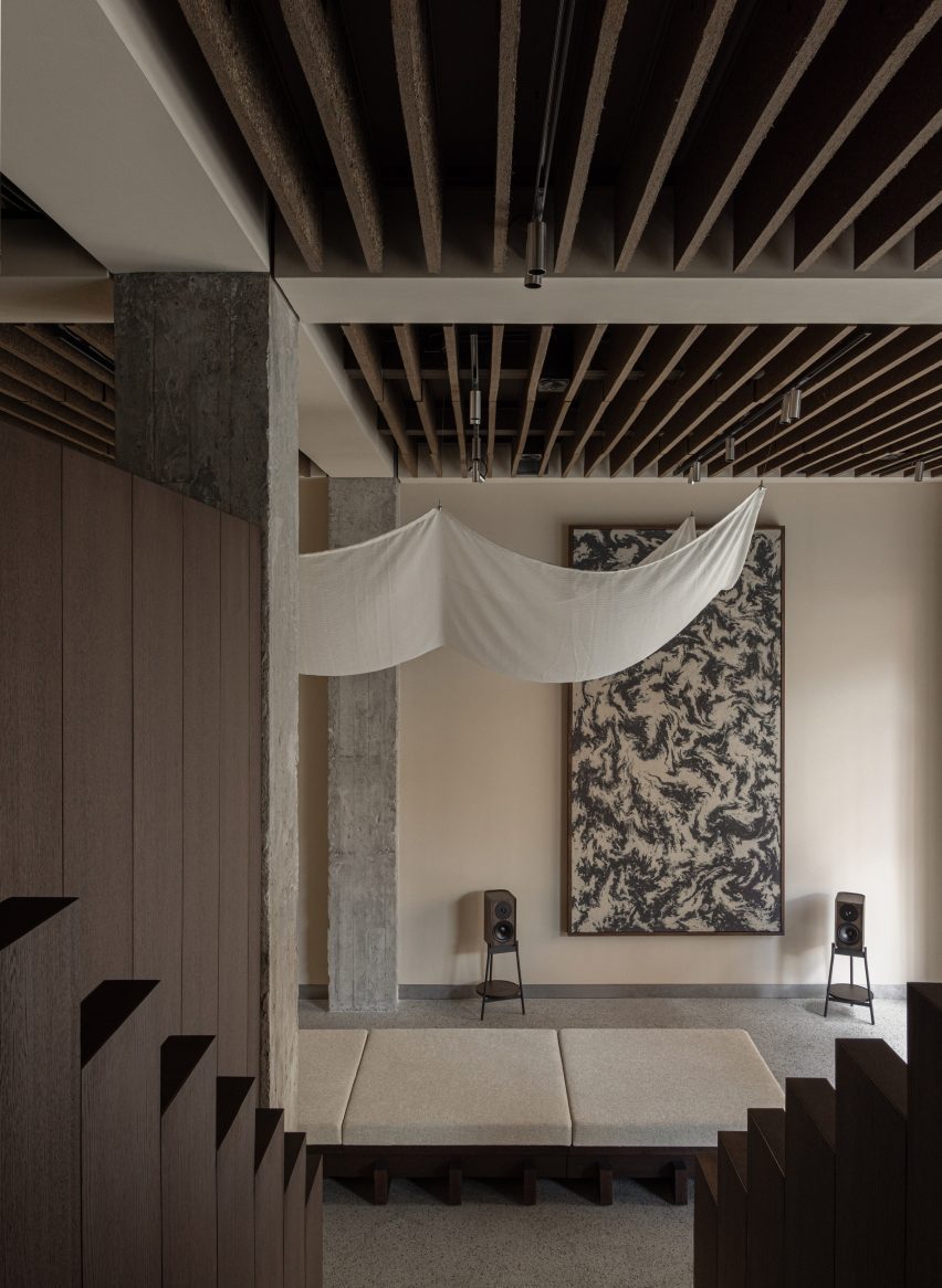 Showroom with textile details