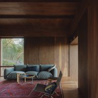 wood-panelled interior in EA House by Bokey Grant