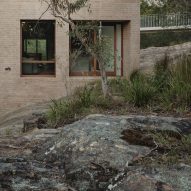 stone exterior of EA House by Bokey Grant