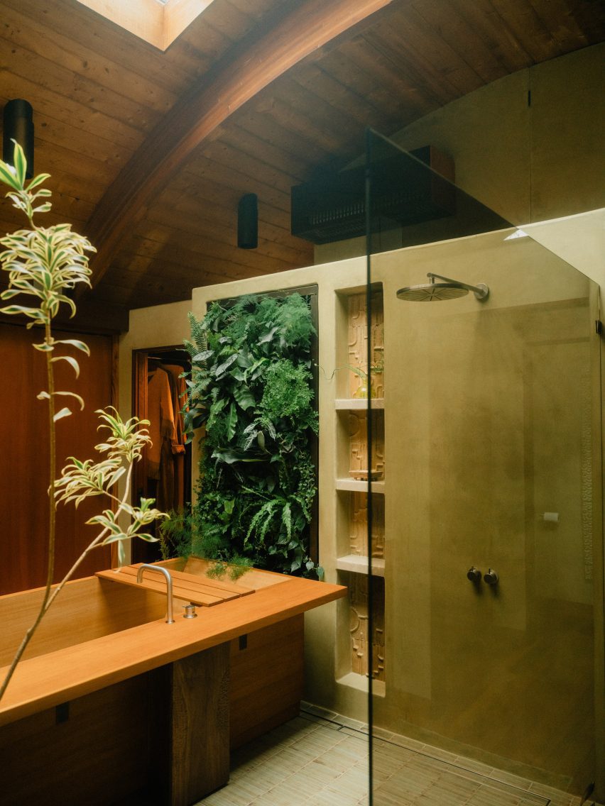 A living wall added to a primary bathroom