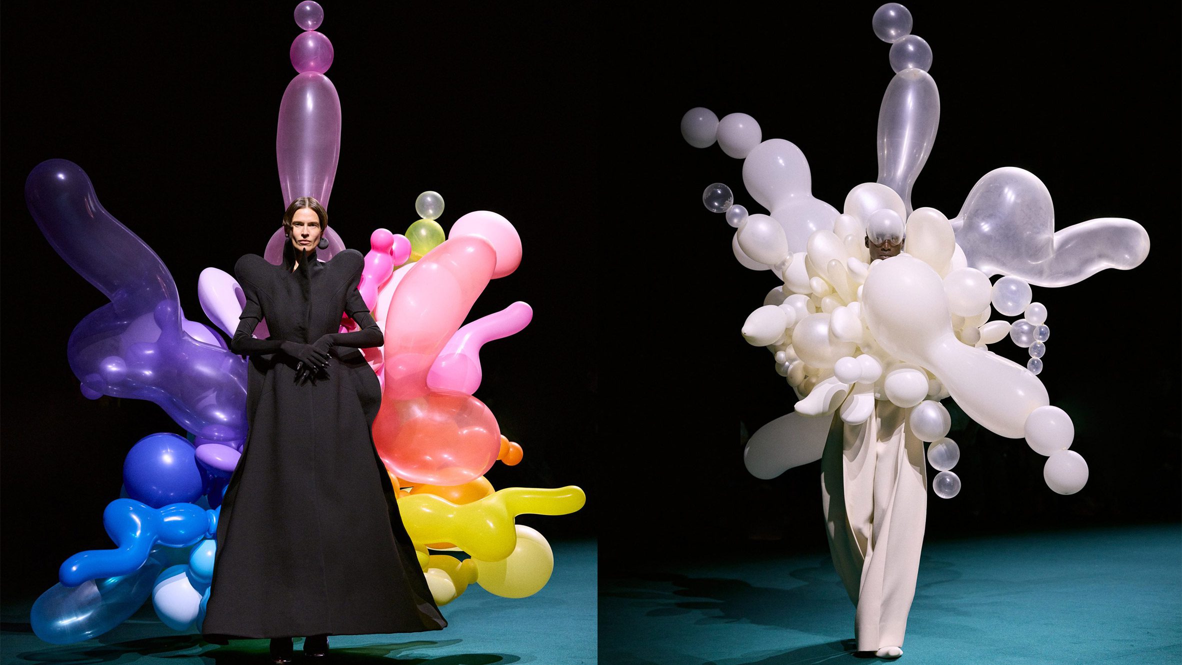 Robert Wun adorns couture gown with kaleidoscope of colourful balloons Read: