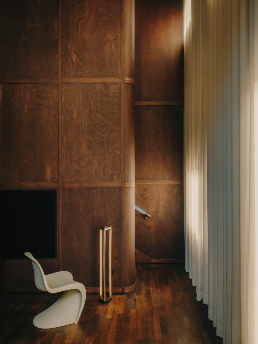 Wood-panelled staircase