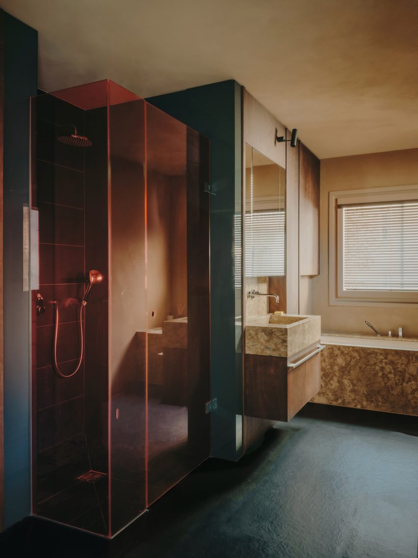Bathroom with colourful accents