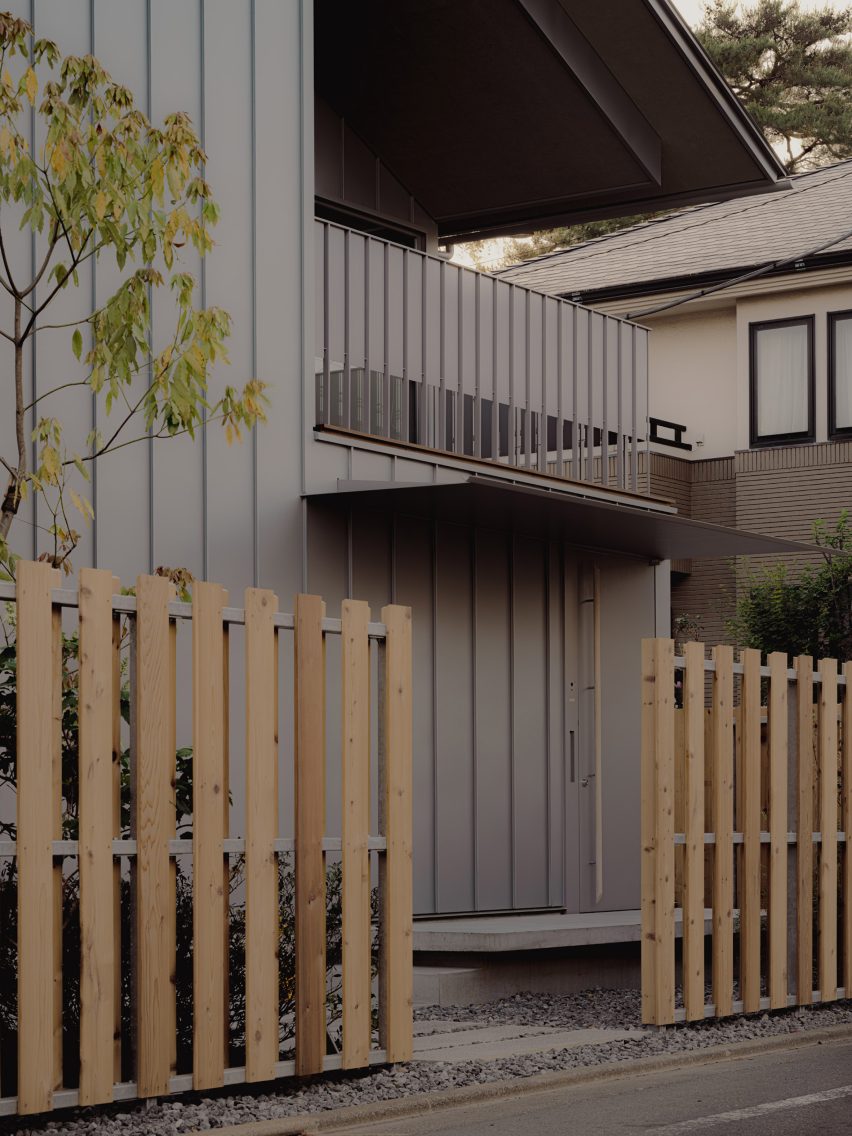 Metal roof on Japanese house