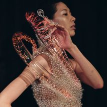 Iris van Herpen injects glass-covered gown with glowing plasma