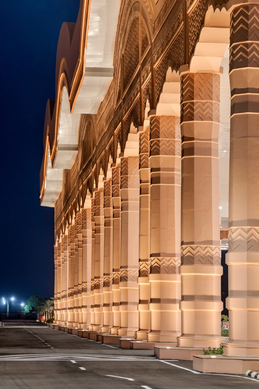 Columns on airport in India