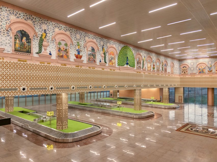 Interior of an airport in India