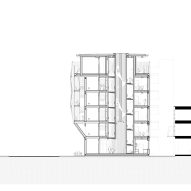 Section of Kinderoase an der TUM by Kéré Architecture