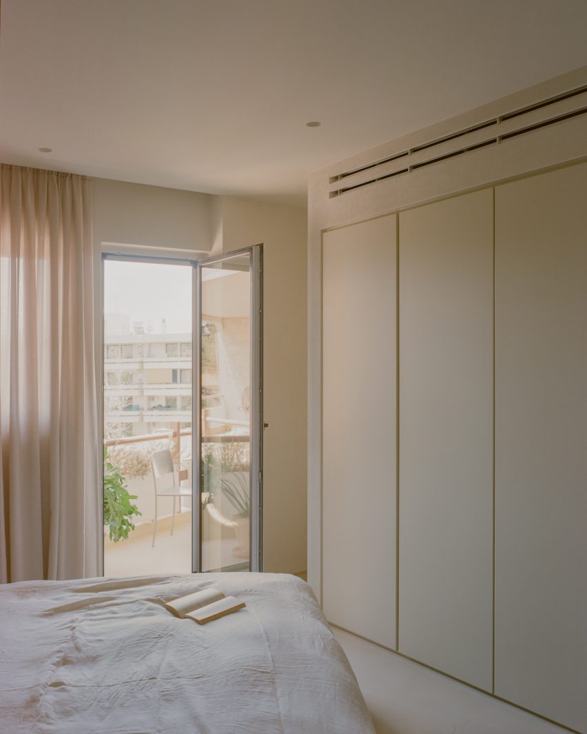 View from bedroom to a balcony