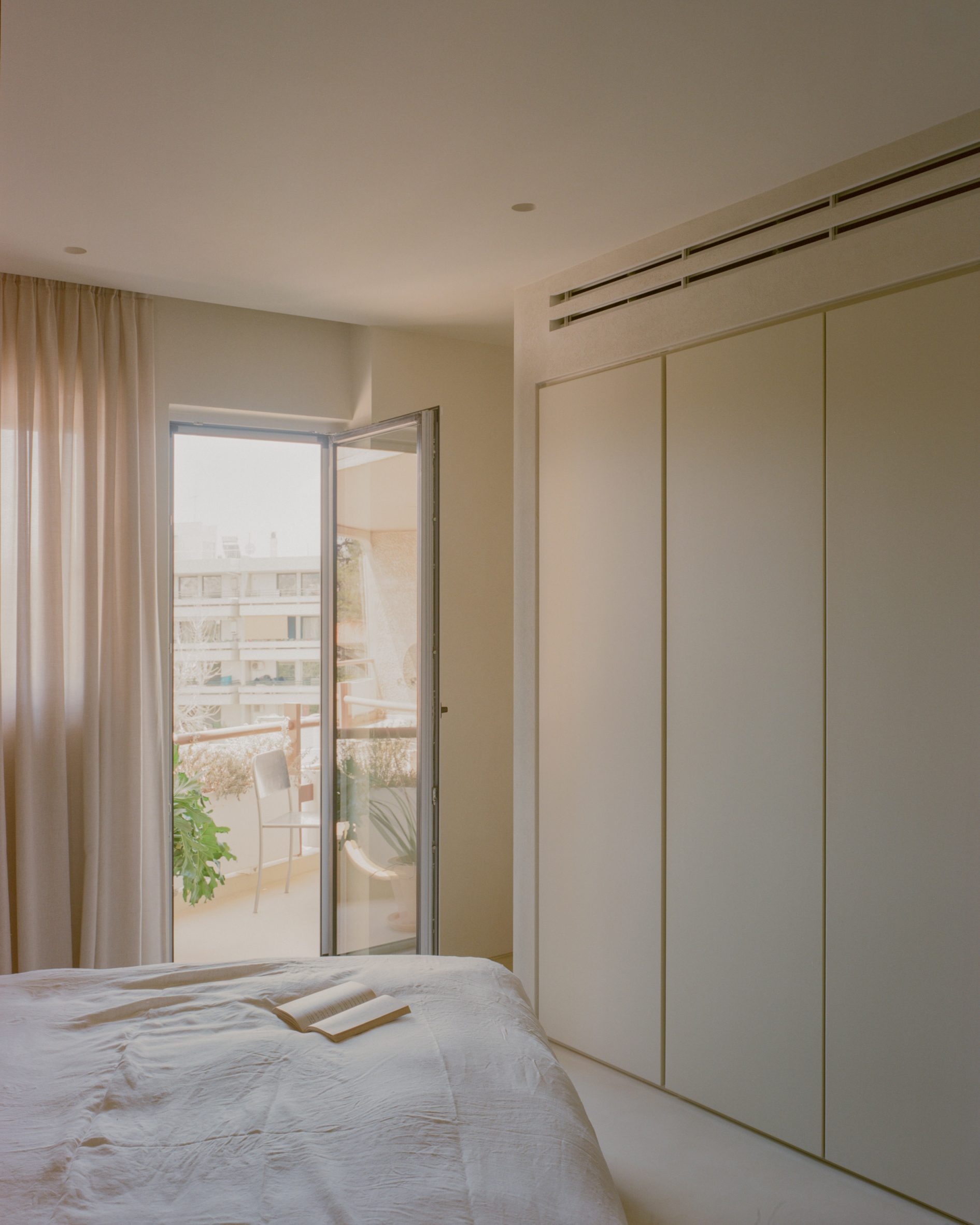 View from bedroom to a balcony