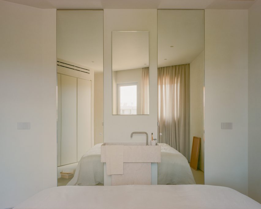 Vanity in a bedroom