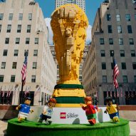 Lego creates giant World Cup trophy from 1.3 million bricks