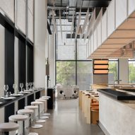 Montreal restaurant Minnibar by Ivy Studio "embraces its raw shell"