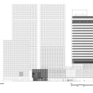 Elevation of Mandarin Oriental The Landmark hotel facade by Neri&Hu