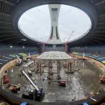 Images show renovations on problematic Montreal Olympic Stadium roof